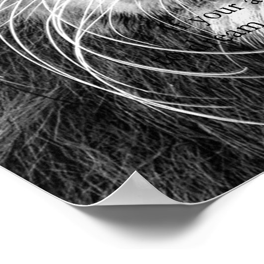 Trendy Motivierend Leadership Lion Black & White Poster (Ecke)