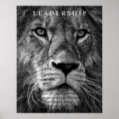 Trendy Motivierend Leadership Lion Black & White Poster (Vorne)