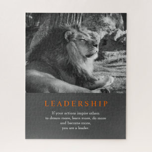 Trendy Motivierend Leadership Lion Black & White Puzzle