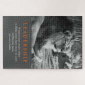 Trendy Motivierend Leadership Lion Black & White Puzzle (Horizontal)