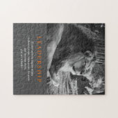 Trendy Motivierend Leadership Lion Black & White Puzzle (Horizontal)
