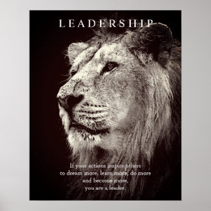 Trendy Motivierend Leadership Lion Brown Poster