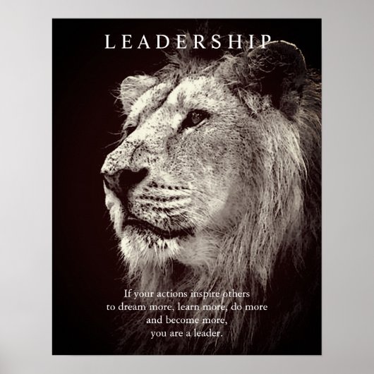 Trendy Motivierend Leadership Lion Brown Poster (Vorne)