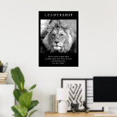 Trendy Motivierend Leadership Lion Poster (Heimbüro)