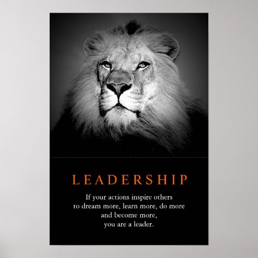 Trendy Motivierend Leadership Lion Poster (Vorne)
