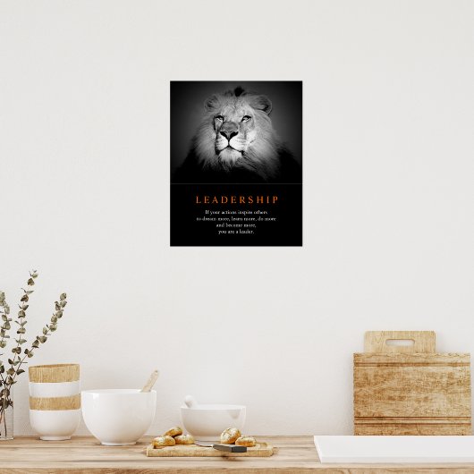 Trendy Motivierend Leadership Lion Poster (Küche)