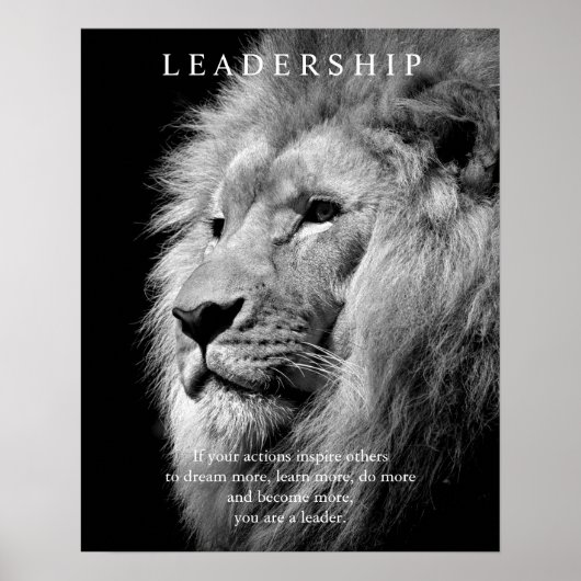 Trendy Motivierend Leadership Lion Poster (Vorne)