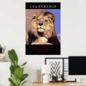 Trendy Motivierend Leadership Lion Poster (Heimbüro)
