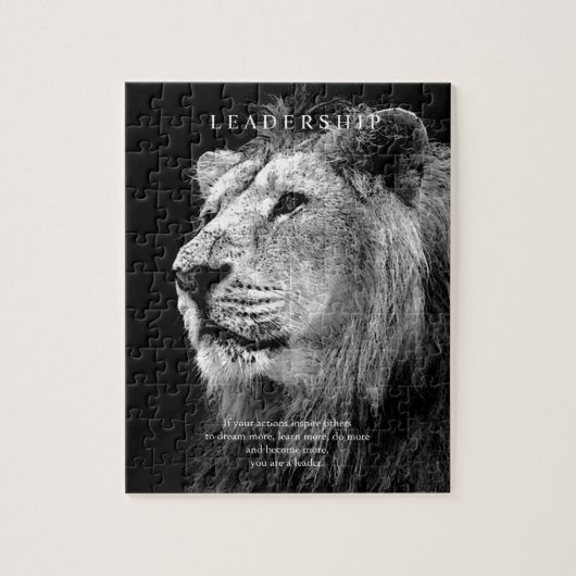 Trendy Motivierend Leadership Lion Puzzle (Vertikal)