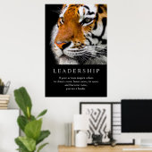 Trendy Motivierend Leadership Tiger Eyes Poster (Heimbüro)