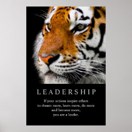 Trendy Motivierend Leadership Tiger Eyes Poster