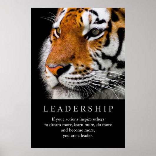 Trendy Motivierend Leadership Tiger Eyes Poster (Vorne)