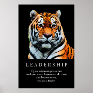Trendy Motivierend Leadership Tiger Poster