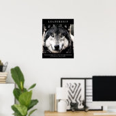 Trendy Motivierend Leadership Wolf Eyes Poster (Heimbüro)