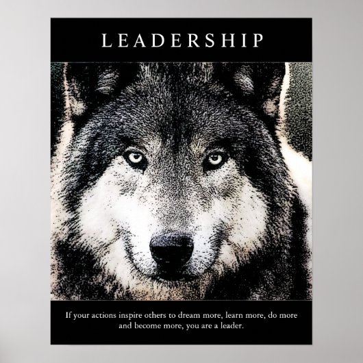 Trendy Motivierend Leadership Wolf Eyes Poster (Vorne)