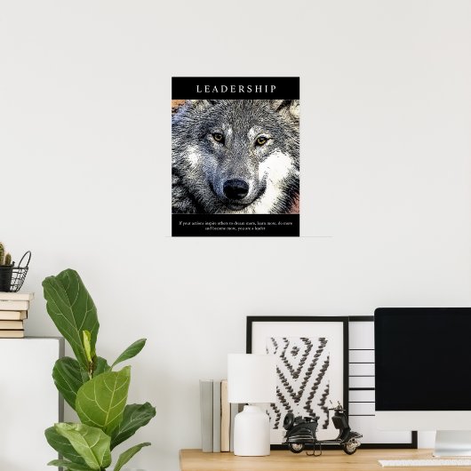 Trendy Motivierend Leadership Wolf Eyes Poster (Heimbüro)