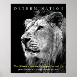 Trendy Motivierend Lion Entschlossenheit Poster