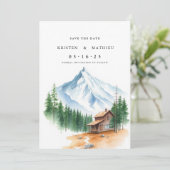 Trendy Mountain Save The Date (Stehend Vorderseite)