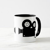 TRENDY MOVIE KAMERA IN SCHWARZ UND WEISS TASSE (VorderseiteRechts)