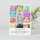 Trendy Multi-Color Foto Collage Abschluss Ankündigung (Stehend Vorderseite)