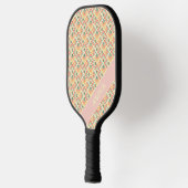 Trendy MultiColor Geometric Muster Pink Personal Pickleball Schläger (Links)