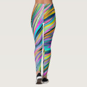 Trendy Multicolor Neon Psychedelic Abstract Design Leggings (Rückseite)