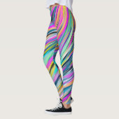 Trendy Multicolor Neon Psychedelic Abstract Design Leggings (Links)