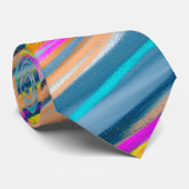 Trendy Multicolor Neon Psychedelic Krawatte (Gerollt)