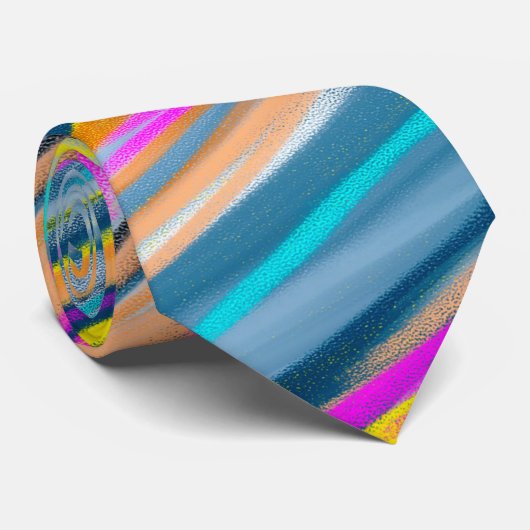 Trendy Multicolor Neon Psychedelic Krawatte (Gerollt)