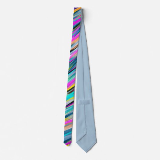 Trendy Multicolor Neon Psychedelic Krawatte (Rückseite)