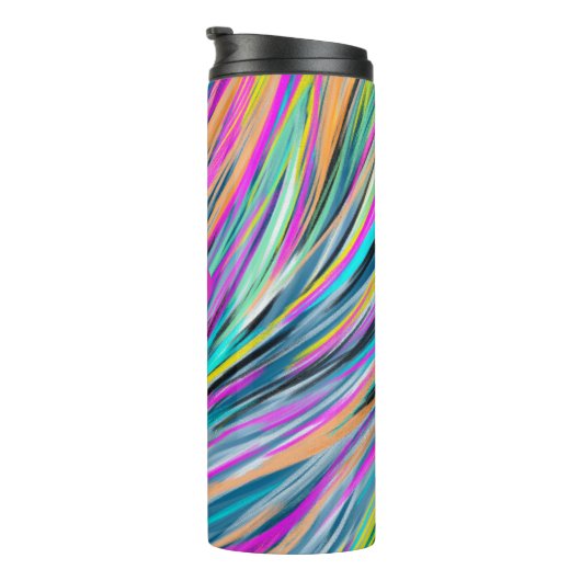 Trendy Multicolor Neon Psychedelic Monogram Thermosbecher (Nach rechts gedreht)