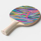 Trendy Multicolor Neon Psychedelic Monogram Tischtennis Schläger (Vorderseite)