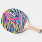 Trendy Multicolor Neon Psychedelic Monogram Tischtennis Schläger (Seitenansicht)