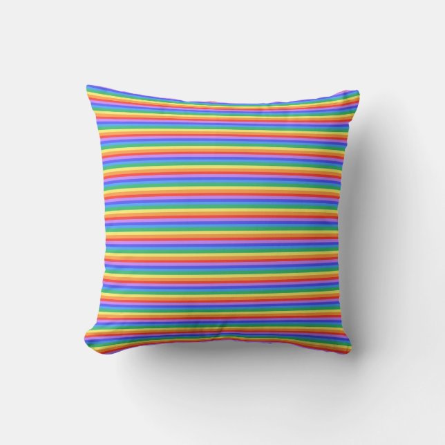Trendy Multicolore Rainbow Stripes Kissen (Vorderseite)