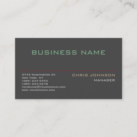 Trendy Multiple Color Rich Gray Business Card Visitenkarte (Vorderseite)