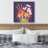 Trendy Mushroom Art Print Leinwanddruck (Insitu (Schlafzimmer))