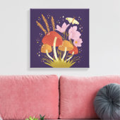 Trendy Mushroom Art Print Leinwanddruck (Insitu (Wohnzimmer))