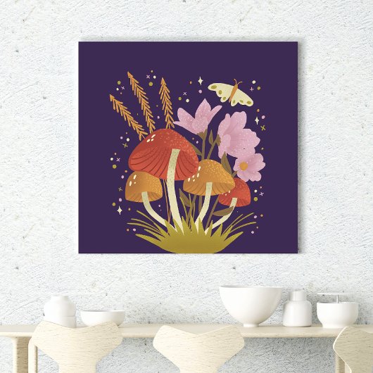 Trendy Mushroom Art Print Leinwanddruck