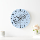 Trendy Music Design Blau Große Wanduhr (Zuhause)