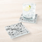 Trendy Music Design Glasuntersetzer (Schrägansicht)