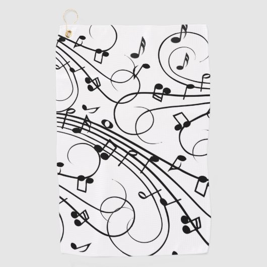 Trendy Music Design Golfhandtuch (Vorderseite)