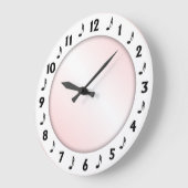 Trendy Music Design Pink Große Wanduhr (Winkel)