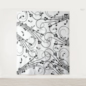 Trendy Music Design Wandteppich (Vorderseite)
