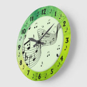 Trendy Music Green Round Wall Große Wanduhr (Winkel)