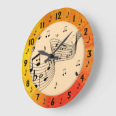 Trendy Music Mandarine Round Wall Große Wanduhr (Winkel)