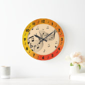 Trendy Music Mandarine Round Wall Große Wanduhr (Zuhause)
