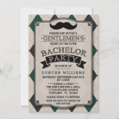 Trendy Mustache Bachelor Party Einladungen (Vorderseite)