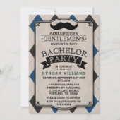 Trendy Mustache Bachelor Party Einladungen (Vorderseite)