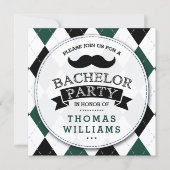 Trendy Mustache Bachelor Party Einladungen (Vorderseite)