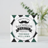 Trendy Mustache Bachelor Party Einladungen (Stehend Vorderseite)
